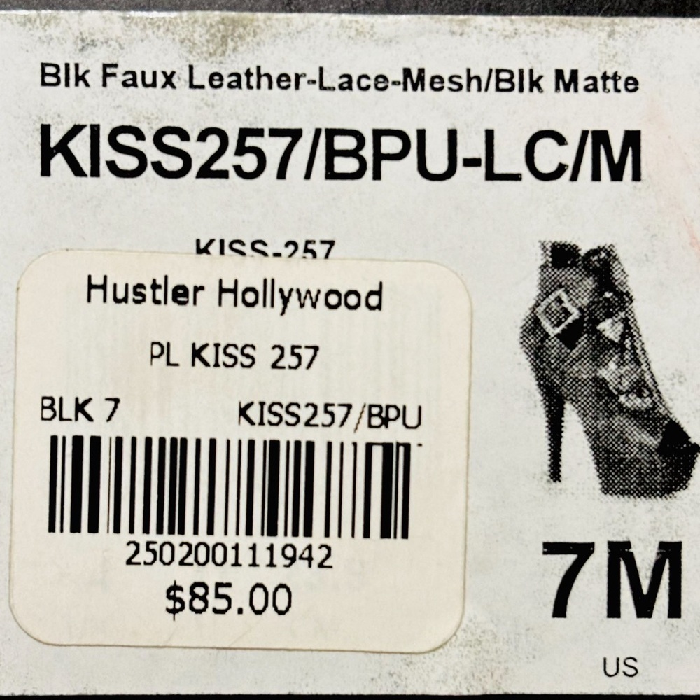 Hustler Hollywood Black Lace-Up Heels